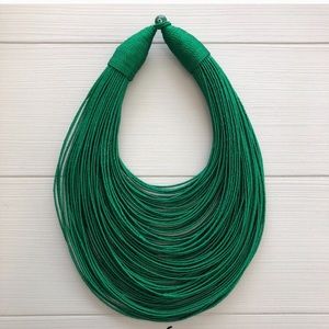 Green Multi-Strand Bib Necklace